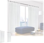 Relaxdays 4x vitrage kant en klaar - lichtdoorlatend - 140 x 225 cm - glasgordijn - wit