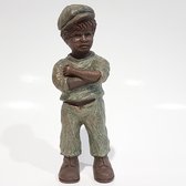 Geert Kunen / Skulptuur / beeld / Jongen - bruin / groen - 9 x 8 x 27 cm hoog.