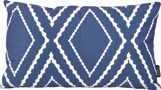 Housse de coussin longue Blue Yana | Coton / Polyester | 30 x 50 cm