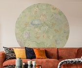 Behangcirkel 100cm Studio Wallz - Vintage bloemen patroon groen