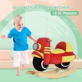 HOMCOM Hobbelpaard voor kinderen schommeldier motorfiets 18-36 maanden rood + geel 330-107