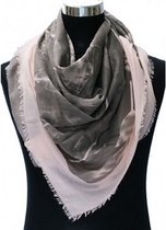 Feather roze/grijs sjaal