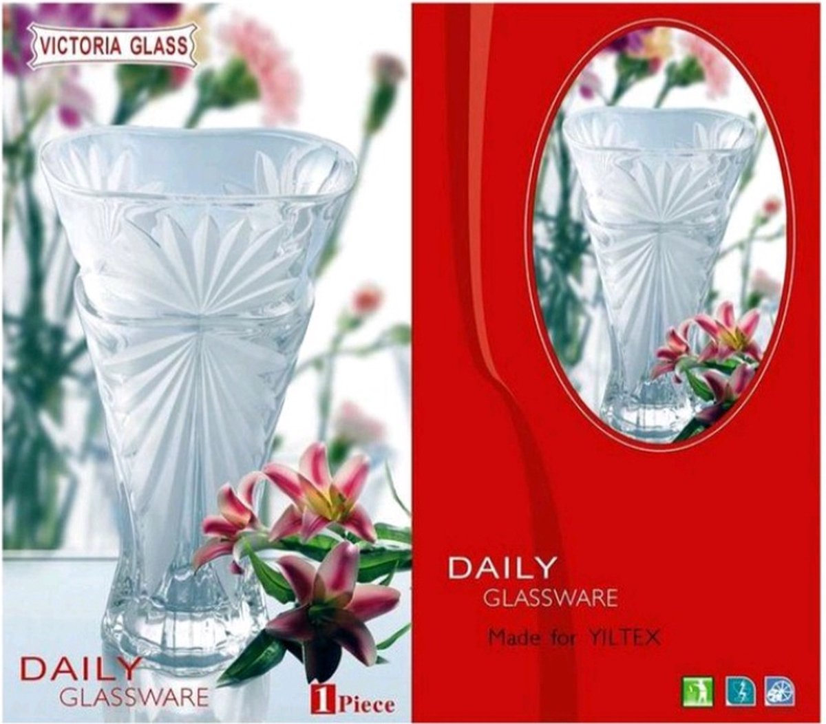 YILTEX Decoratie Vaas – Glas – 29cm