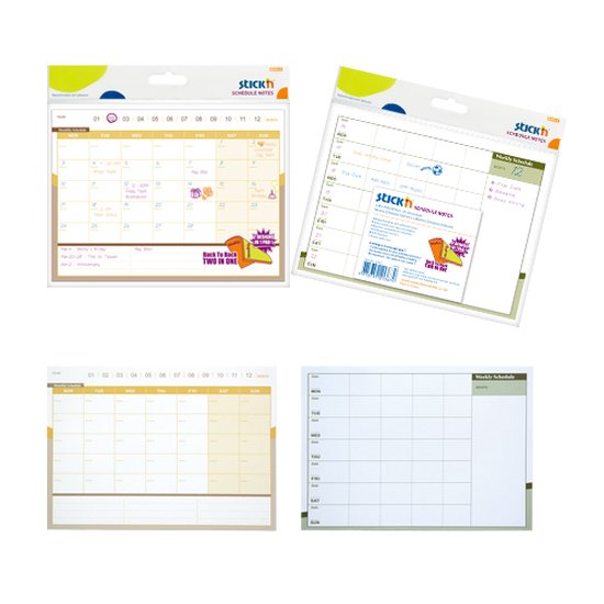 Stick'n zelfklevende weekplanner & maandplanner - sticky notes - 150x203mm - 40 planners