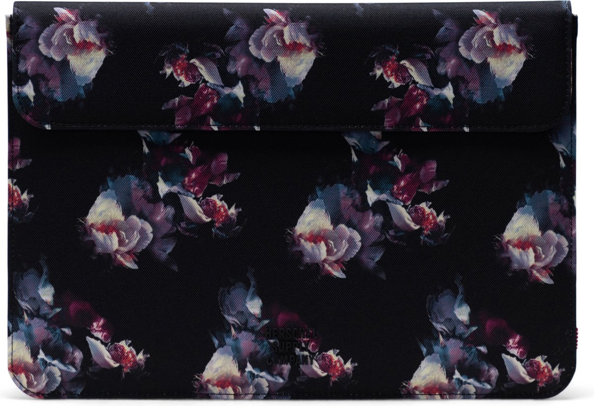 Spokane Sleeve 13 Inch - Gothic Floral / Tijdloze lapthophoes met magnetische sluiting & fleece voering - voor Macbook - Thinkpad / Beperkte Levenslange Garantie / Bloemenprint