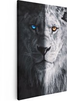 Artaza - Peinture sur Canevas - Lion en noir et blanc - 40x60 - Petit - Photo sur Toile - Impression sur Toile