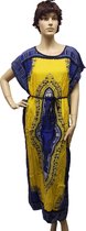 Kaftan met print middellang one size 36-42 geel