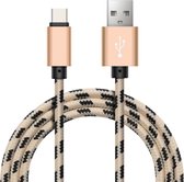 Joyroom - USBC2 -  nylon USB-C oplaadkabel - 0.25m - Goud