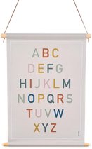 Bees and Bananas - Kinderkamer poster (60x40cm) - Alfabet ABC - Textielposter - Kinderkamer muur decoratie