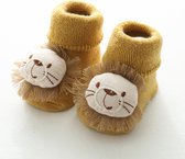 De Houtkraam Baby sokken leeuw met figuurtjes
