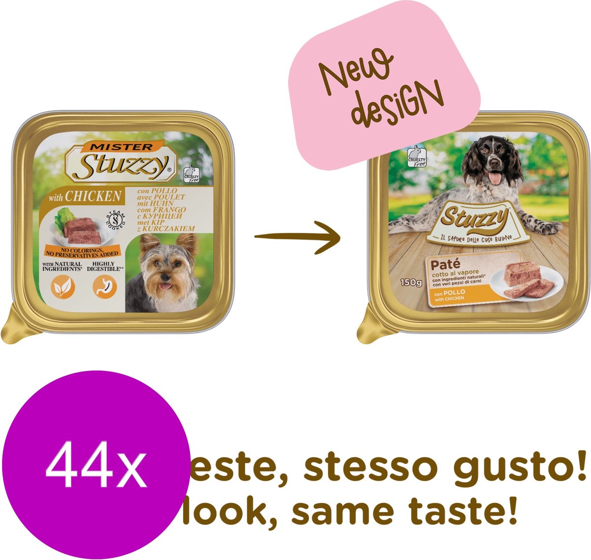 Mister Stuzzy Dog Paté 150 g - Hondenvoer - 44 x Kip