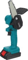 Mini Accu Kettingzaag - 4 inch Elektrische Boomzaag - handkettingzaag - met 2 Accu en 1 Oplader - voor Tuinboom Ranch Bomen Snijden Hout- Blauw