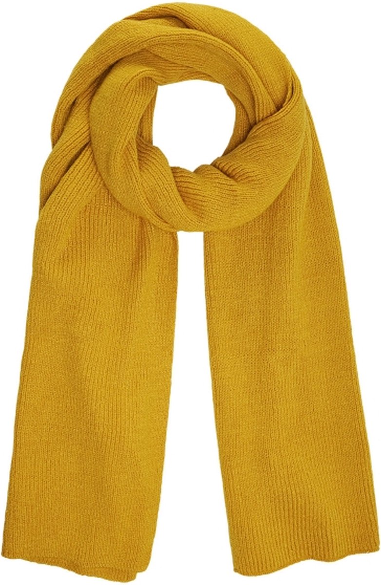 Mosterd Sjaal Basic - Dun gebreide sjaal - zacht acryl - Off white sjaal - sjaal herfst/winter