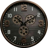 Gear Clock 3 Wheel Bronze Dia46*6cm Glass Cover