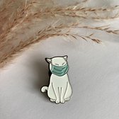 Katten pin mondkapje - kattenpin - kledingspeld - kattenspeld - katten speld - kledingspeld - katten pin - katten accessoire