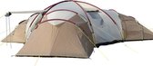 Skandika Turin Tent – Tenten – Familietent - Campingtent – Voor 12 personen – Koepeltent – Muggengaas – 3 slaapcabines - 200 cm stahoogte – Stalen stangen – 3000 mm waterkolom – Outdoor, Camping, Tuin – Kamperen – beige/bruin