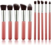 Technique Pro 10-delige Make-up Kwastensets - Make Up Brush - Oogschaduw – Beauty - Foundation Kwast - Poederkwast - Brush - Make Up - Cosmetica - Pink/Silver