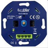 Basic LED Dimmer Inbouw - Fase Afsnijding, 0-150W, Druk-draai schakelaar, Draaidimmer voor LED Lampen, 100% Stil – EcoDim 04