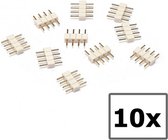 10mm 4pin Male-Male RGB LED Strip Connector - 10 Stuks