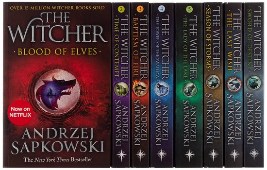  The Witcher Boxed Set: The Last Wish, Sword of Destiny, Blood  of Elves, Time of Contempt, Baptism of Fire, The Tower of The Swallow, The  Lady of the Lake, Season of