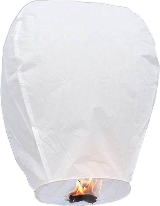 10x wensballon - Wensballon wit - biologisch afbreekbaar - 90 x 37cm - Geen merknaam
