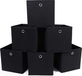 Opbergdozen | Opbergboxen | 6 Stuks | Zwart | Stoffen | 30 x 30 x 30 Cm | Slijtvast | Opvouwbaar