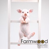 Farmwood animals | varken over rand (schutting/tak) 49,5x21x25 cm | FW 1055