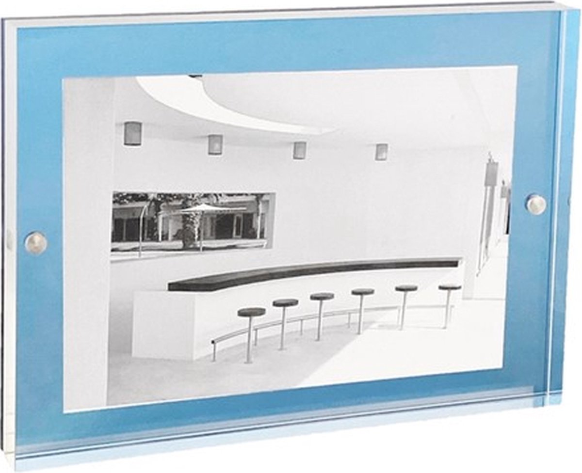 XLBoom Acrylic Magnetic Fotolijst 13x18cm Sky Blue - magnetische minimalistische fotolijst in acryl - design fotokader