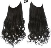 Premium Fiber Synthetic Clip in Extensions Single / Wire Extensions - BodyWave - 45cm- (#2) Off Black M01