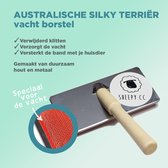 Borstel Australische Silky Terriër - Handzaam - Sterk - Duurzaam hout en metaal - Maakt de vacht van je Australische Silky Terriër weer klit- en viltvrij - hondenvacht borstel