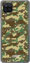 6F hoesje - geschikt voor Samsung Galaxy A12 - Transparant TPU Case - Jungle Camouflage #ffffff