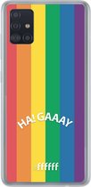 6F hoesje - geschikt voor Samsung Galaxy A51 -  Transparant TPU Case - #LGBT - Ha! Gaaay #ffffff
