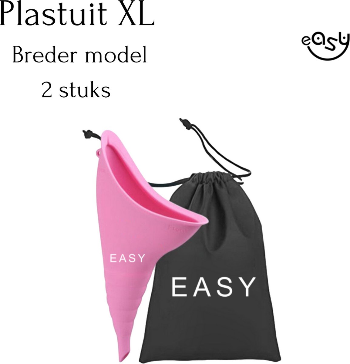 Plastuit - 2 - Urinaal - Flexibel siliconen - Groter model - Plaskoker - easy