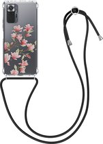 kwmobile telefoonhoesje voor Xiaomi Redmi Note 10 Pro - Hoesje met koord in poederroze / wit / transparant - Back cover voor smartphone