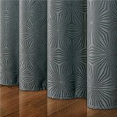 Luxe Gordijn Met Patroon - 1 stuk -  240 x 100 - Donker grijs - Woonkamer - Lichte Verduistering - Slaapkamer