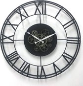 Open Black Metal Gear Clock 70x6x70cm