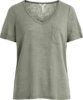 Object Collectors Item OBJTESSI SLUB S/S V-NECK NOOS Dames T-Shirt - Maat XS