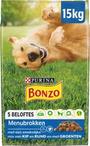 Menu croquettes Bonzo VitaFit Adult - Poulet et légumes - Nourriture sèche pour chiens - 15 kg
