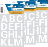 Stickervelletjes 84x A-Z alfabet plak letters wit 25 mm