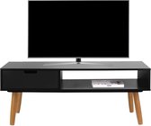 Moderne TV Meubel, Zwarte TV Kast, Televisiekast met Lade en Opbergruimte, Houten Televisiemeubel voor Woonkamer, Slaapkamer, 100 x 40 x 40 cm