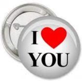 6X Button I Love You - button - badge - aanzoek - Valentijn - love - liefde - i love you