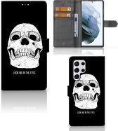 Bookcase Geschikt voor Samsung Galaxy S22 Ultra GSM Hoesje Skull Eyes