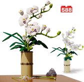 Orchidee Boeket Bouwpakket - 588 Bouwstenen - Modelbouw - Decoratief Speelgoed - Kinderen & Volwassenen - Kleurrijke Bloemen