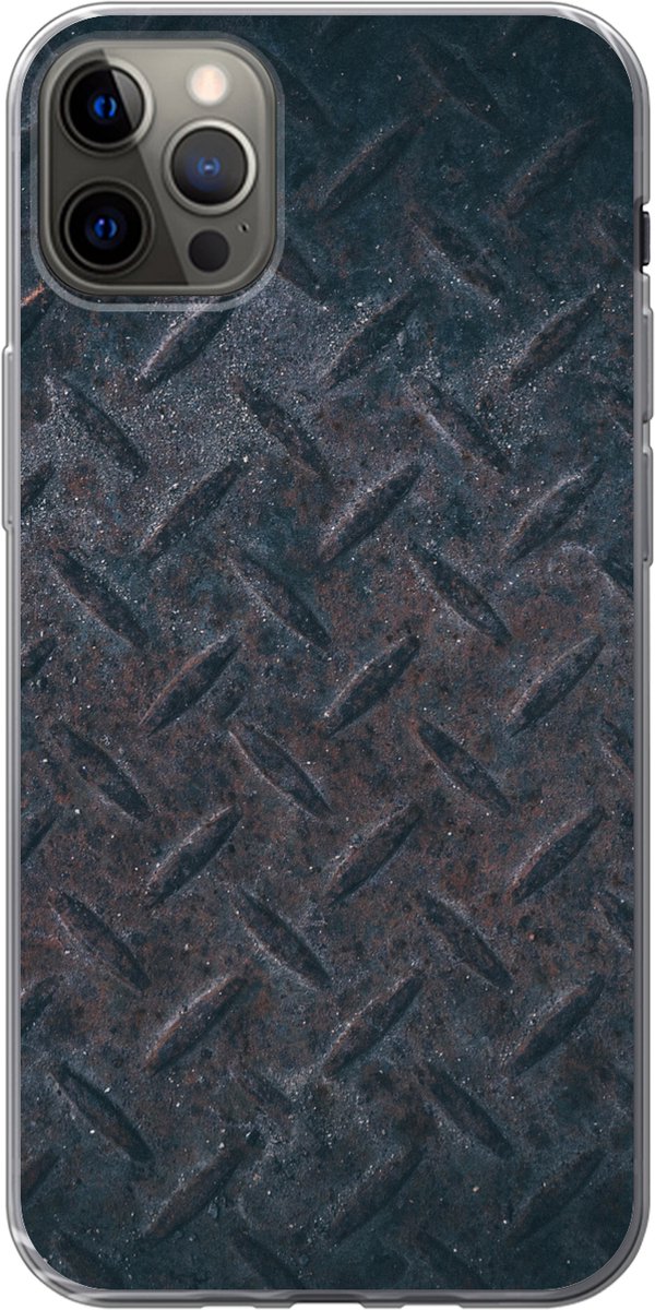 Telefoonhoesje Geschikt voor iPhone 13 Pro Max hoesje - Roest print - Metaal - Plaat - Siliconen Telefoonhoesje Telefoonhoesje