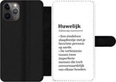 Bookcase Geschikt voor iPhone 11 Pro telefoonhoesje - Spreuken - Trouwen - 'Huwelijk' - Quotes - Met vakjes - Wallet case met magneetsluiting