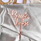 Taart Decoratie - Verloofd - Taarttopper - Verloving - Vrijgezellenfeest - Bride to Be - Rose Goud