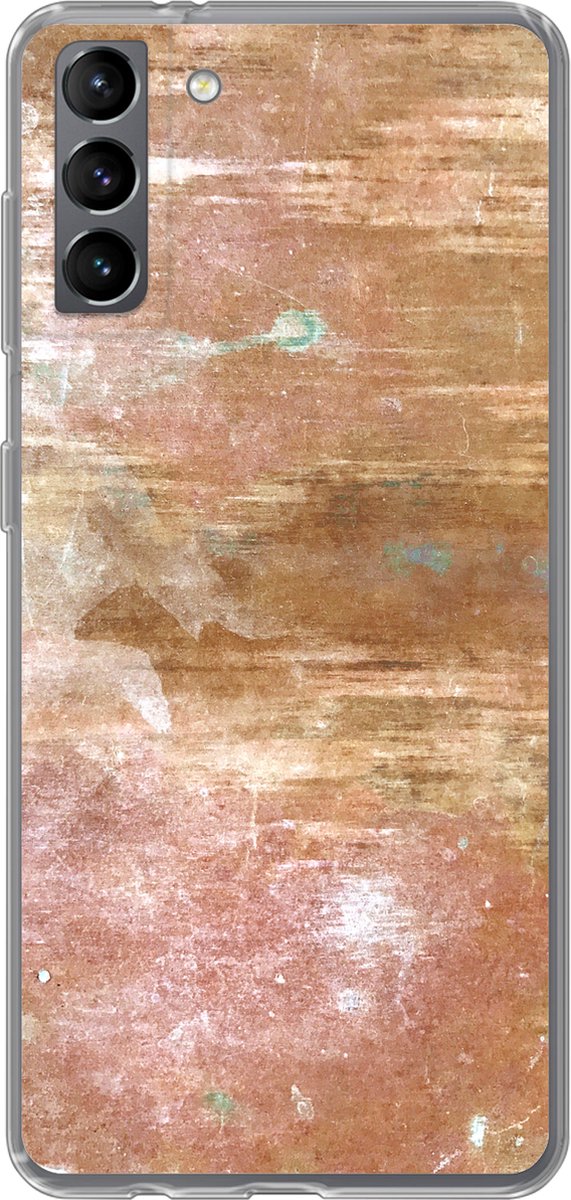 Telefoonhoesje Geschikt voor Samsung Galaxy S21 Plus hoesje - Brons - Metaal - Roest print - Siliconen Telefoonhoesje Telefoonhoesje