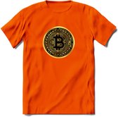 Bit-Coin - Crypto T-Shirt Kleding Cadeau | Dames / Heren / Unisex | Bitcoin / Ethereum shirt | Grappig Verjaardag kado | Tshirt Met Print  Prijs - Oranje - S