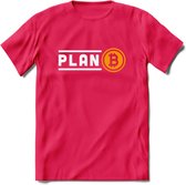 Plan B - Crypto T-Shirt Kleding Cadeau | Dames / Heren / Unisex | Bitcoin / Ethereum shirt | Grappig Verjaardag kado | Tshirt Met Print | - Roze - L