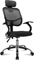 Manzibo Ergonomische Bureaustoel - Met Hoofdsteun - Bureaustoelen - Bureaustoel voor Volwassenen - Met draaifunctie - Verstelbare hoogte - Zwart